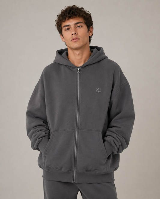 AURORA ZIP HOODIE | GRAPHITE
